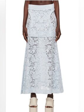 Eckhaus Latta Blue Seraph Maxi Skirt Lace Light Blue $425 Sz S